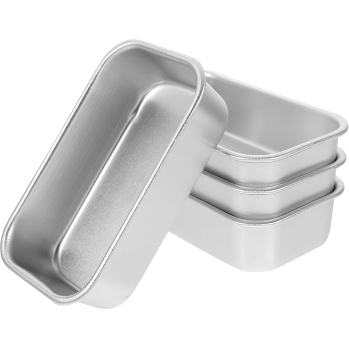 YARNOW 4-Pack Mini Loaf Pans Non-Stick Mini Loaf Baking Pans Cake Pans Rectangular Bread Loaf Baking Sheets for Cakes, Bread, Meatloaf, Quiche (Silver)