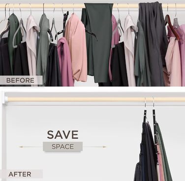 Дві дерев'яні вішалки для одягу Moralve: економія місця, для шафи, підійдуть для джинсів, шарфів, чорного кольору