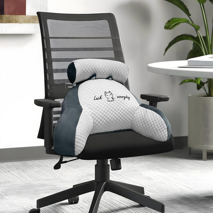 Крісло-подушка для читання Suewidfay, 70x50 см, велике, для дорослих, з підголовником та підлокітниками, сірого кольору