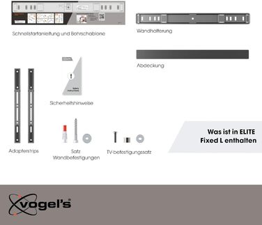 Vogel's Elite TVM 5605 Ultra-Slim TV Wall Mount for 40-100 Inch TVs - 100kg Capacity, VESA 600x400, Universal Compatibility, 1.5cm Profile