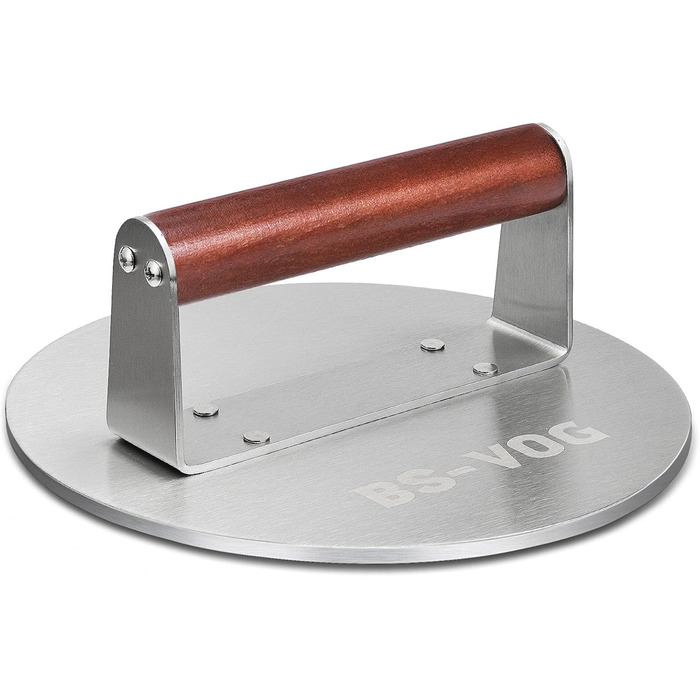 Пресс для бургера з нержавіючої сталі з дерев'яною ручкою, 15.24 см - Burger Smasher для м'яса, котлет, стейка, бекону, подарунковий набір