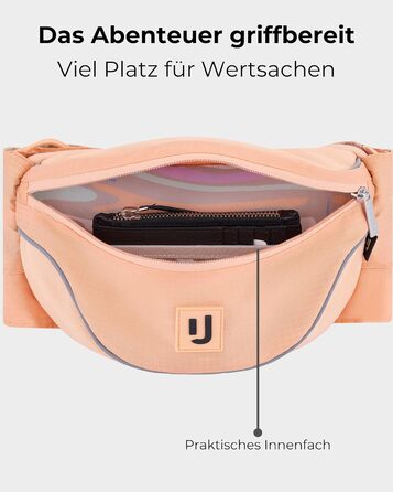 Джонні Ербан Баухташе Дамен & Herren Peach - Jimmy - 2в1 Поясна Сумка з Рюкзаком - Складаний Рюкзак для Фестивалю - Мультифункціональна та Водовідштовхувальна