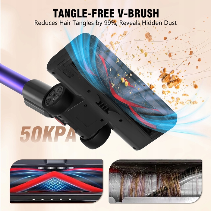 Вертикальний пилосос Blossom V18 550W 50000PA, сріблястий/сірий