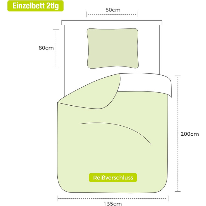 Комплект постільної білизни Lekesky 135x200 (4 шт.) - сірий, квітковий принт, поліестер мікрофібра, з блискавкою