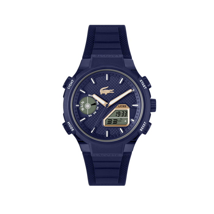 Годинник Lacoste LC33 з силіконовим ремінцем - чоловічий/жіночий, аналогово-цифровий, мультифункціональний кварцовий годинник