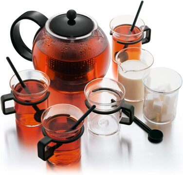 Bodum 1844-01 Чайник для заварювання чаю Ассам (сітовий фільтр, кришка з пластику, 1,0 літра) чорний