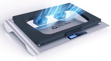 KLIM Everest Cooling Pad для ноутбука | Охолоджуюча підставка для ноутбука 14-17.3 дюймів | Потужний вентилятор 4300 RPM | Захист від перегріву | Сріблястий колір