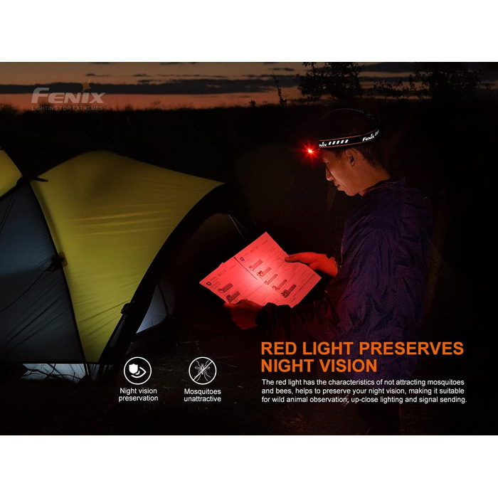 FENIX Hm70r Rechargeable 21700 Powered Headlamp with Neutral White and Red LEDs