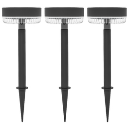 Outsunny Solar Lamps 3-Piece Solar Lights Garden Light Warm White Light IP65 Waterproof for Lawn Balcony Black