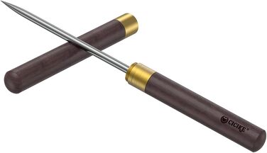 Stainless steel ice pick with safety cover, pick tool for breaking ice, non-slip wooden handle for easy gripping, 22.9 cm length (2 pack)