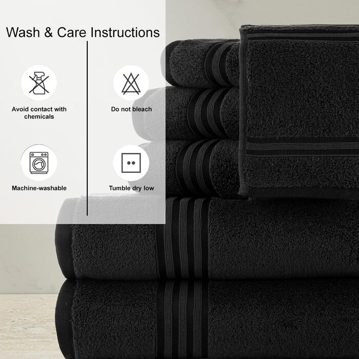 Набір рушників CASA COPENHAGEN Zero Twist, 6 шт, 100% єгипетська бавовна, ультрам'які жовті рушники 600 г/м²: 2 банних, 2 для рук, 2 для обличчя