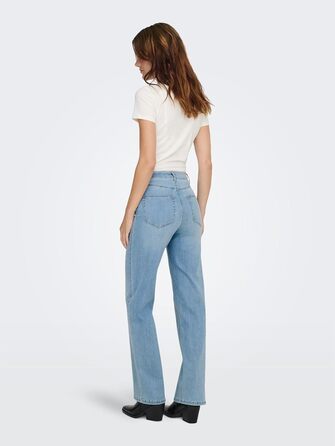 Джинси жіночі Only ONLJUICY-WAUW з широкими штанинами, висока талія, світло-синій денім (XS / 34L)