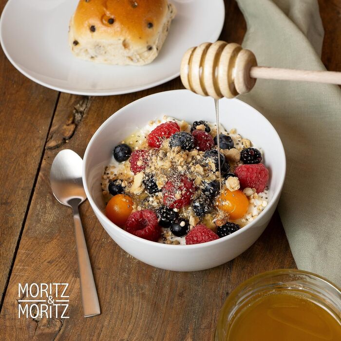 Набір салатників Moritz & Moritz BASIC, 6 шт. - діаметр 14 см, об'єм 500 мл - з якісного порцеляну, білий - для супів, салатів, десертів, мюслі