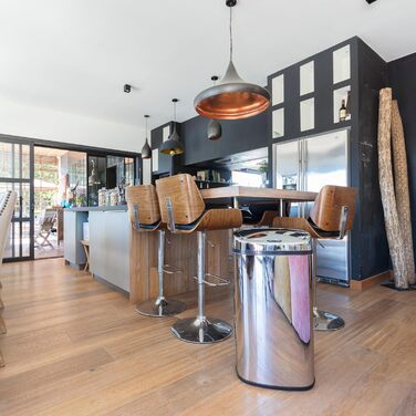 Відро для сміття кухонне автоматичне Kitchen Move Majestic 58 л, нержавіюча сталь, сріблястий