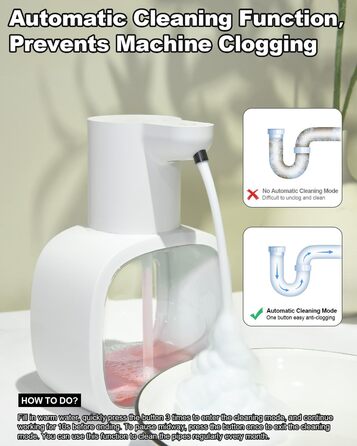 Автоматичний диспенсер для мила Dalugo з USB-C, 500 мл, настінний, електричний сенсор, регульований, для кухні та ванної кімнати