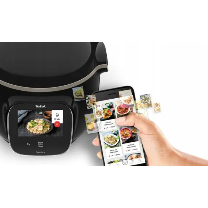 Мультиварка-скороварка Tefal Cook4me Touch CY912, 6 л, Wi-Fi, 13 функцій, чорна