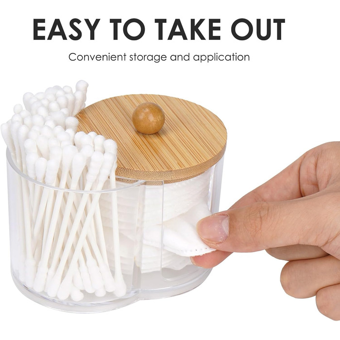 Організатор для ватних паличок та дисків, прозорий, для ванної кімнати