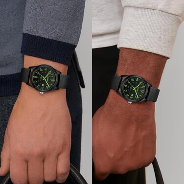 Чоловічий годинник: аналоговий кварцовий годинник з водозахистом 30M, стильний дизайн для чоловіків (чорний/зелений)
