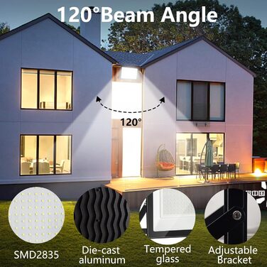 300W LED Floodlight Outdoor, IP65 Waterproof Outdoor Floodlight LED Spot 30000LM Spotlight Floodlight, Outdoor Floodlight for Backyard, Garden, Workshop, Yard, Driveway, Doors, Garage, Hallway