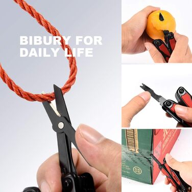 Мультитул BIBURY 14 в 1: плоскогубці, ніж, ліхтарик та інше. З чохлом для ремонту, кемпінгу, подарунок для чоловіка
