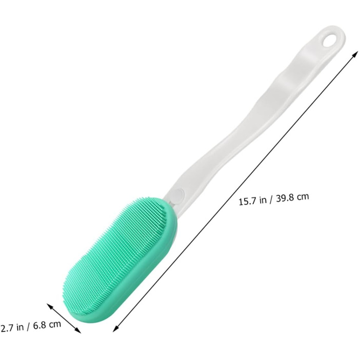 Back brush, body brush, peeling brush, body brush, massage brush, electric massage brush for the back, long-handled back scrubber, bath brush, silica gel, Green