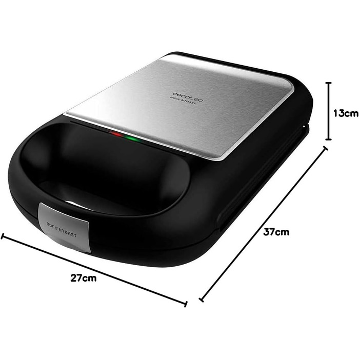 Сендвічниця Cecotec Rock'nToast Family Waffle: 1500W, 4 вафлі, антипригарне покриття, 180° поворот, швидкий нагрів, нержавіюча сталь, індикатор температури, рівномірне підсмажування, для сендвічів та вафель