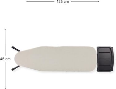 Прасувальна дошка SensaHome – розкладний стіл для прасування з підставкою для праски – 120×38 см, квітковий принт (Taupe, 125x45x97 см)