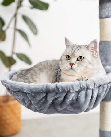 Крісло-гніздо для кота з м'якого плюшу на котячий будиночок/крізьбаг, Ø 40 см, 25 см глибина, м'яке ліжко для котів з металевим кріпленням M8, підходить для котів будь-якого розміру, (глибина 15 см, світло-сірий)