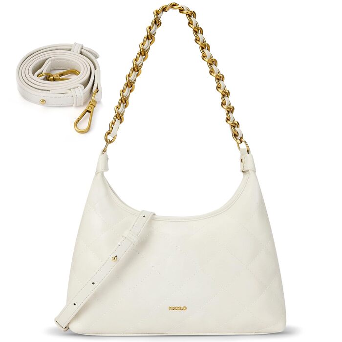 Сумка жіноча через плече крос-боді, PU шкіра, біла - трендова міні сумка-хобо для побачень, вечірок, прогулянок