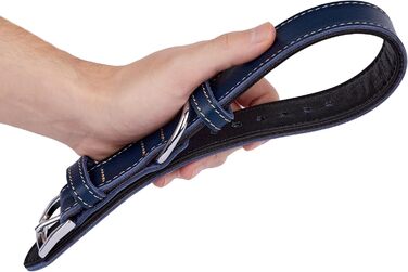 Нашийник для собак з м'якої шкіри, міцний та довговічний. Підходить для собак малих, середніх та великих порід. Колір: блакитний. Розмір: 28-36 см