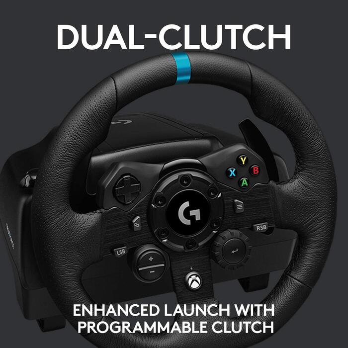 Рульове колесо Logitech G923 TRUEFORCE з педалями для Xbox Series X|S, Xbox One/PC, з технологією TRUEFORCE, 1000 Гц, чорне