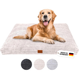 Крісло-ліжко для собак WahreTierliebe® Cozy, Преміум килимок для собак, Ортопедичний комфорт, Можливість прання, Міцний матеріал, Ідеально для дому та подорожей, Бежевий - 80x60x8 см