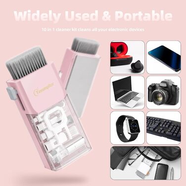 Набір для чищення клавіатури та гаджетів, рожевий. Комплексний набір для MacBook, iPhone, iPad, AirPods, комп'ютера. Очищувач з спреєм та щіткою.