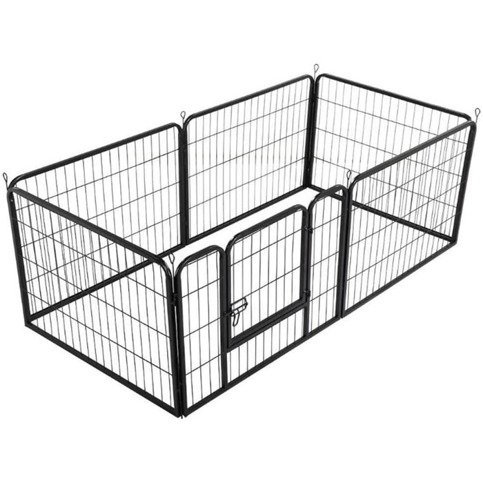 Клітка для цуценят та дрібних тварин 80x60 см, 8 секцій, з захисним тентом, розкладна, для собак, кроликів та інших дрібних тварин