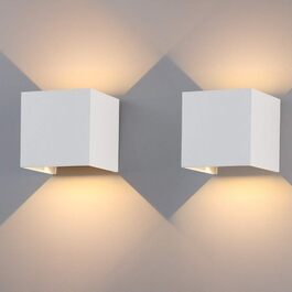 LED-стінні світильники Klighten 12W, 2 шт. Регульований світловий потік, 3000K, тепле біле світло, IP65, для вітальні, спальні, балкону, антрацит
