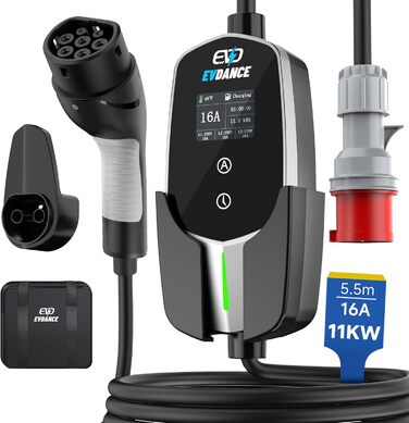 Кабель для зарядки електромобіля Type 2 - Schuko, 3.68 кВт, 6.1 м, 6-16A, для електромобілів та гібридів (PHEV/EV)