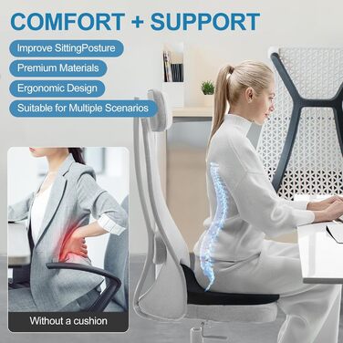 ZHOOGE Orthopedic Donut Seat Cushion for Hemorrhoids & Tailbone Pain - Memory Foam Seat Cushion for Car, Sofa, Office & Wheelchair - Black