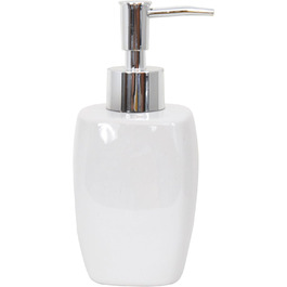 Набір аксесуарів для ванної кімнати MSV Keramik: мильниця, дозатор мила, стакан для зубної щітки, сірий (білий)