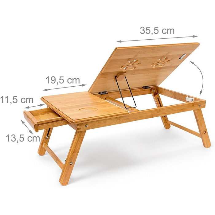 Столик для ноутбука BAKAJI: регульований, складний, 55x35x29 см