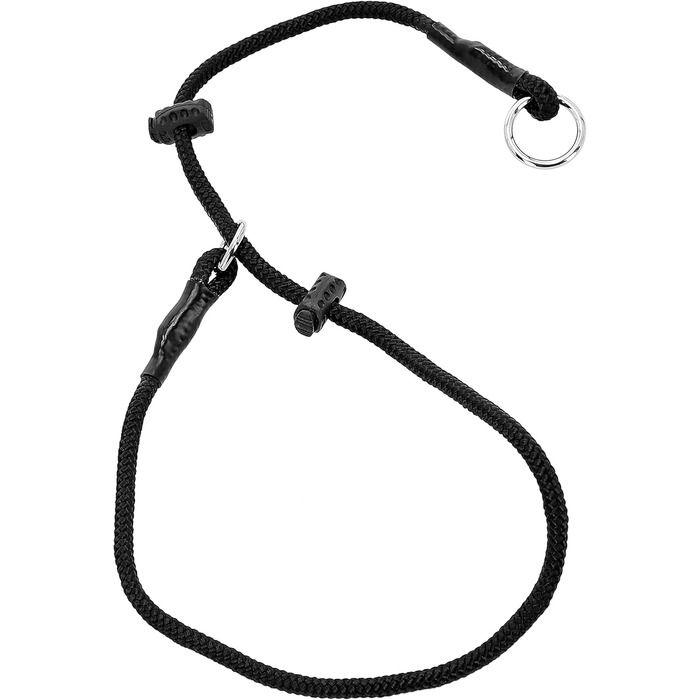 Нашийник для собак Dingo Gear, ручної роботи, міцний шнур, 2 обмежувачі, водонепроникний, для K9-тренувань, IGP, агітація, перехоплення, слухняність, чорний, L (S04049)