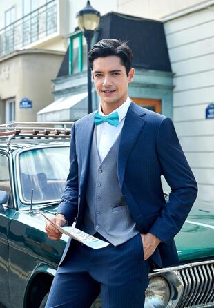 Метелик HISDERN для чоловіків однотонний, регульований, для вечірки, весілля (Турквіс)