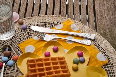 Набір дитячого посуду Zwilling Kinderbesteck Set, 4 предмети, з тисненням у вигляді тварин, для дітей від 3 років, нержавіюча сталь 18/10, без пластикової упаковки (Teddy)