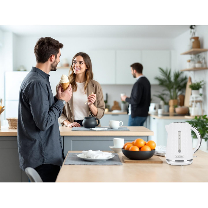 Електричний чайник Eldom C260 | 1.7 л | 2000 Вт | Ретро дизайн, білий | з індикатором рівня води
