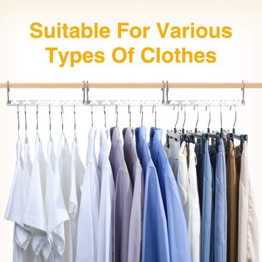 Вішалки для одягу HOUSE DAY: 8 штук, металеві, для важких речей, економія місця, антиковзаючі, 26 см