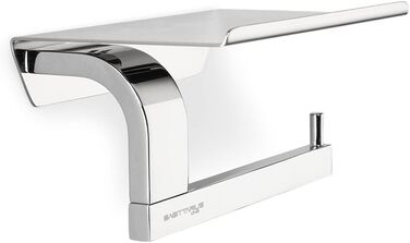 Stainless Steel Toilet Paper Holder with Shelf - Chrome Finish | Premium Toilet Paper Holder with Phone Storage | Bathroom Tissue Dispenser