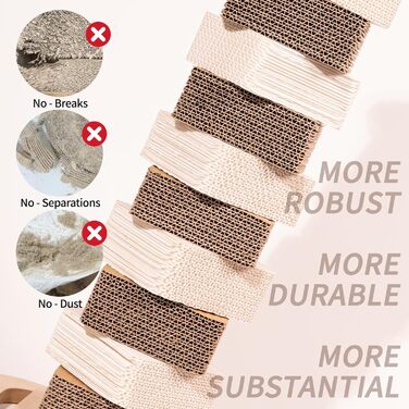 Кігтеточка для котів CheerPals з 4-стороннім обертанням, 5-ярусна з гофрокартону, 62 см, захист дивану