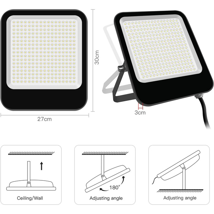 200W LED Floodlight Outdoor Warm White 3000K, Super Bright LED Floodlight 20000LM LED Spotlight Floodlight IP65 Waterproof Outdoor Security Light for Backyard, Driveway, Garage, Hallway, Garden