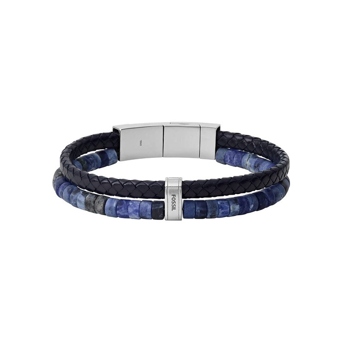 Годинник Fossil Vintage Casual чоловічий шкіряний або з нержавіючої сталі з карабінером, застібкою або розкладним браслетом (срібло та синій)