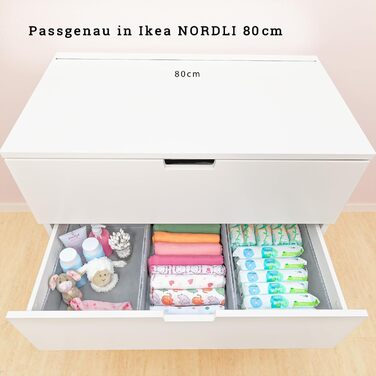 For IKEA dresser; THE ORIGINAL; perfectly fitting; Stable base; Drawer organization system for baby supplies, children's clothing, socks, underwear; 5-piece set (NORDLI Box)