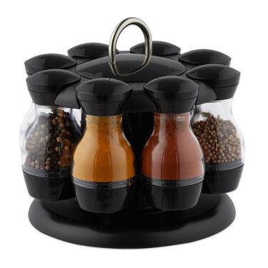 Relaxdays Spice Carousel with 8 Plastic Jars